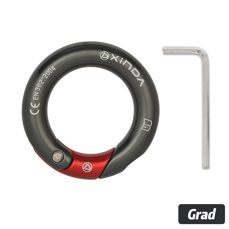 XINDA outdoor 23kN Openable Ring 7075 aluminium multi directional gated ring for climbing: Red