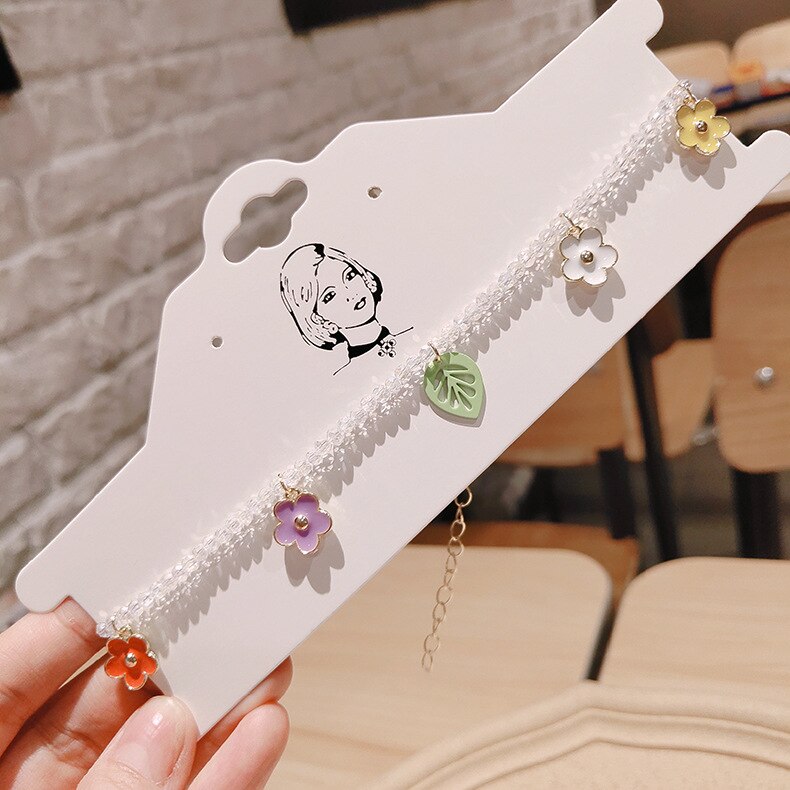 Kpop colar feminino com miçangas, colar de miçangas e margaridas para mulheres, curto, de presente: 5