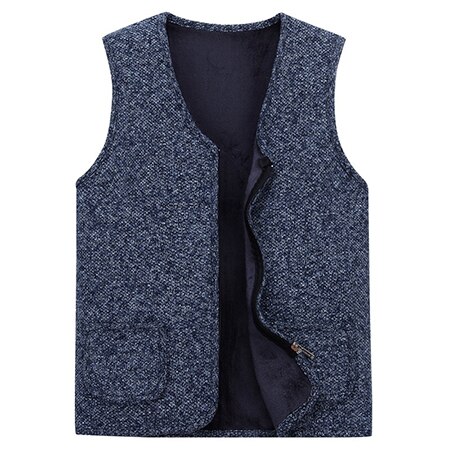Til langt/pappa tykke gensere ermeløse cardigans Vest genser herre: Marineblå / L