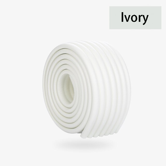 2m baby barnsäkerhet bord hörnskydd skydd barn skum stötfångare kollision breda kuddremsor glas skrivbord kant krockbygel: Elfenbensvit