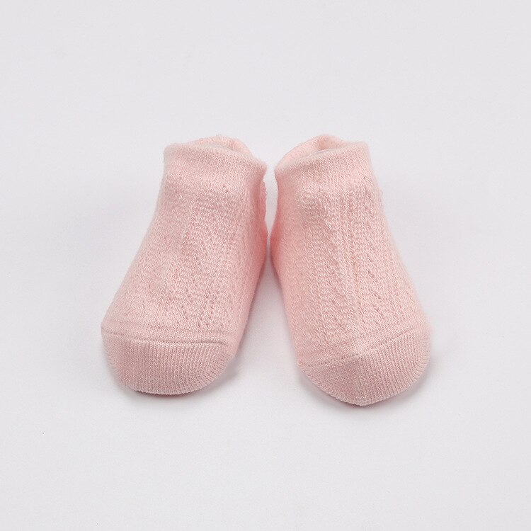 0-24M Baby Mädchen Weiche Baumwolle Socken Neugeborenen Jungen Beinlinge Kurze Gittergewebe Atmungsaktive Socken Mädchen Gestrickte Hohl aus Netto Socken: Rosa / S