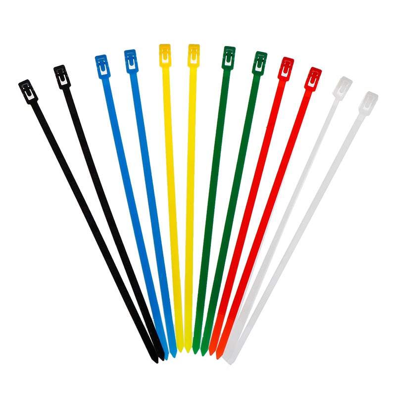 100pcs Self-Lock Cable Ties Plastic Nylon Wire Ties Cable Zip Ties 4.8x200 (mm) Nylon Ties Fasten Loop Cable