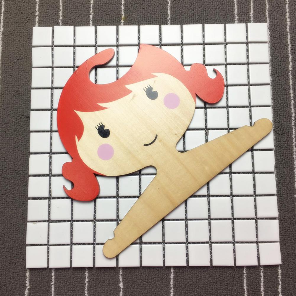 Wooden Cartoon Girl Shape Coat Hanger Clothes Hang Grandado