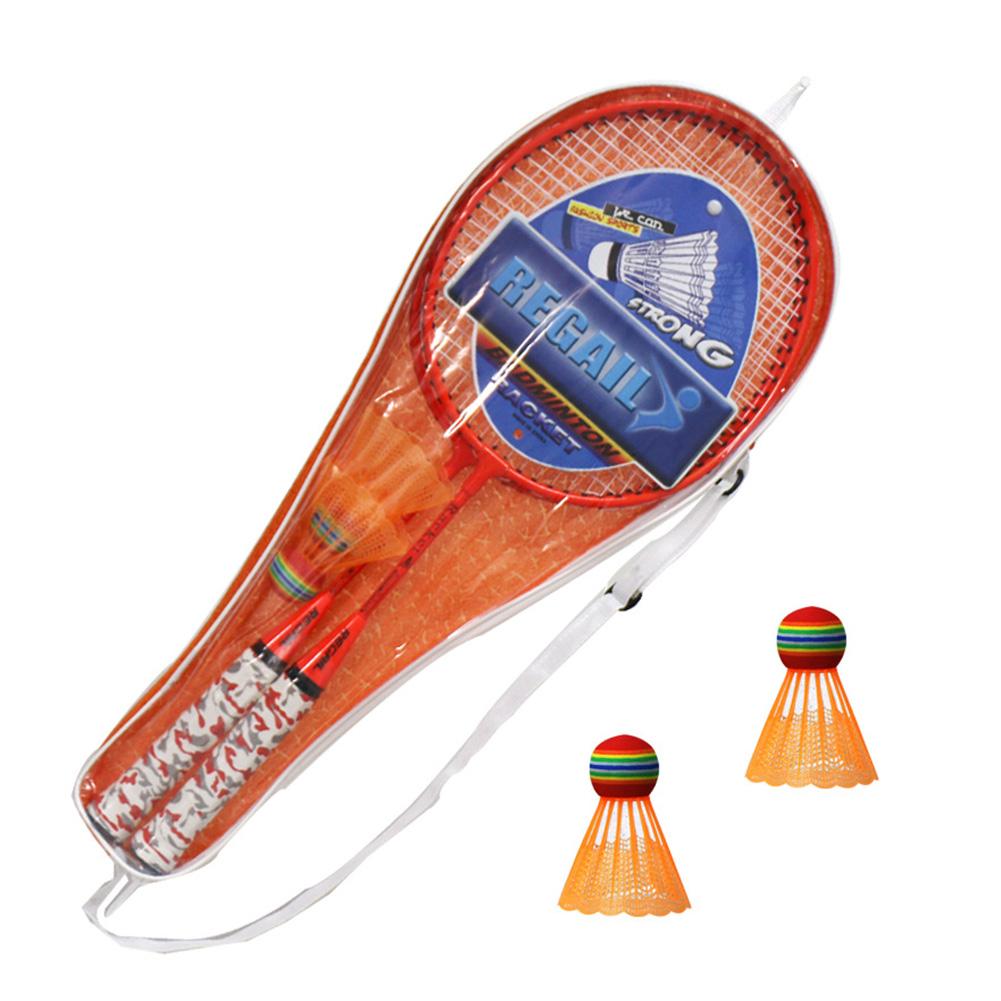 Badminton Racket Set Free Two Balls Racket Battledore Set for Children Outdoor Sport: Orange