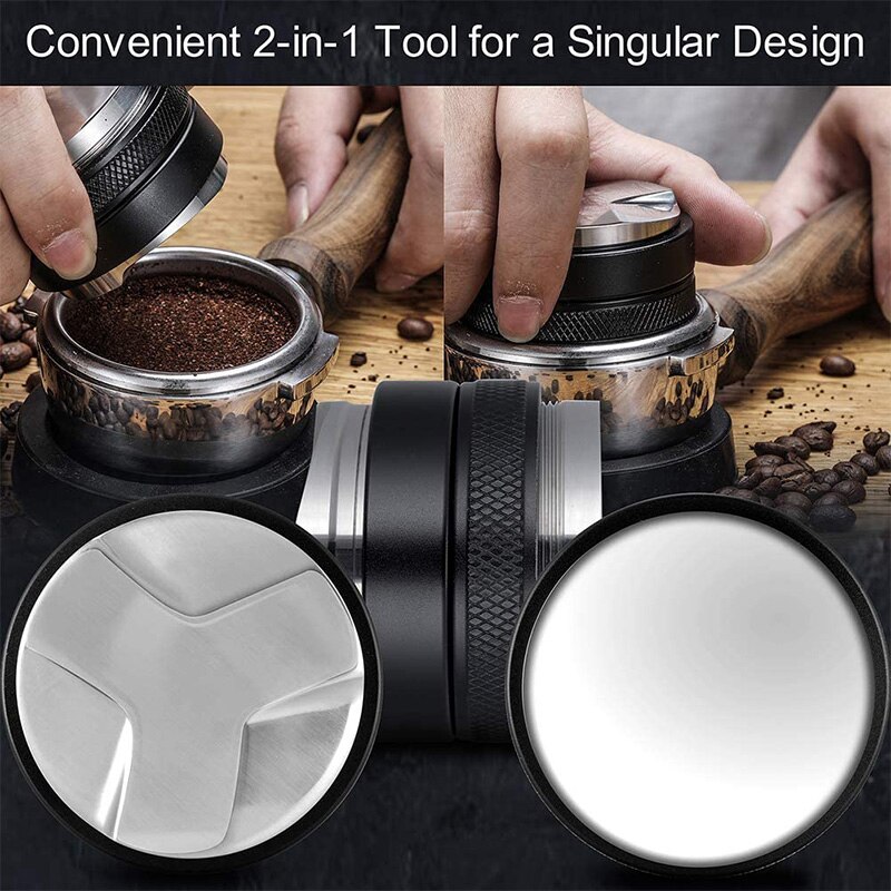 5m Doppel-Kopf Kaffee Tuner für 54mm Siebträger mit Einstellbare Tiefe Hand Espresso Pfünder