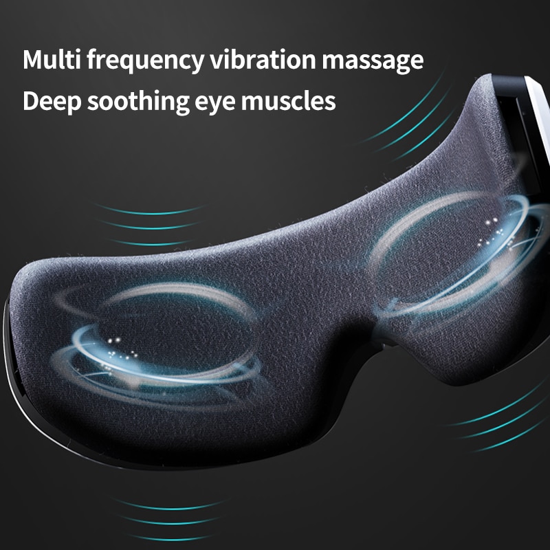 Masajeador de ojos inteligente recargable, masajeador Facial con Bluetooth, música, plegable, presión de aire, calefacción, relajación