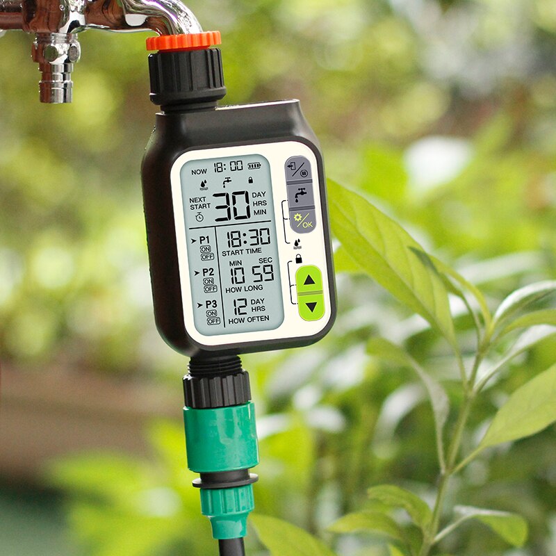 Timing Intelligent Irrigation Controller Rain Sensor Large Screen Automatic Watering Device Garden Balcony LED Watering Device