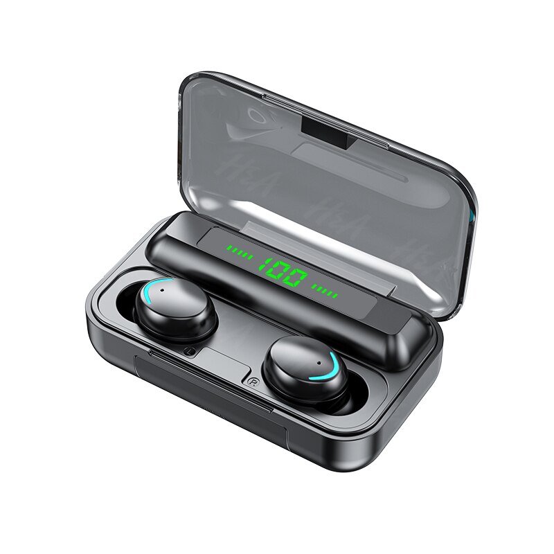 kabellos Bluetooth Kopfhörer mit Mic Sport Wasserdichte Drahtlose Kopfhörer 9D HiFi Stereo berühren Kontrolle Musik Ohrhörer Für Telefon: schwarz 2