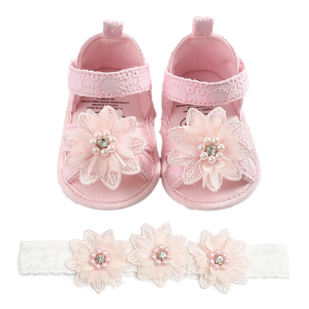 Baby Meisje Boog Parel Sandalen Peuter Kids Zomer Platte Hakken Partij Bruiloft Zoete Zachte Crib Schoenen 0-18M