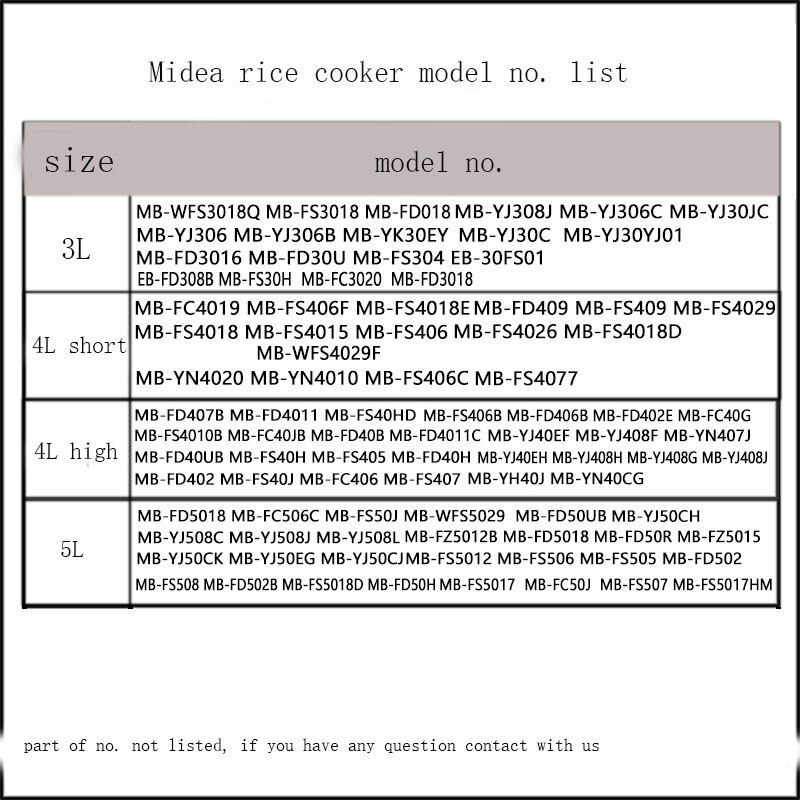 Universal electric rice cooker bowl for Midea 3L 4L 5L non-stick pan rice cooker liner pot 1pc