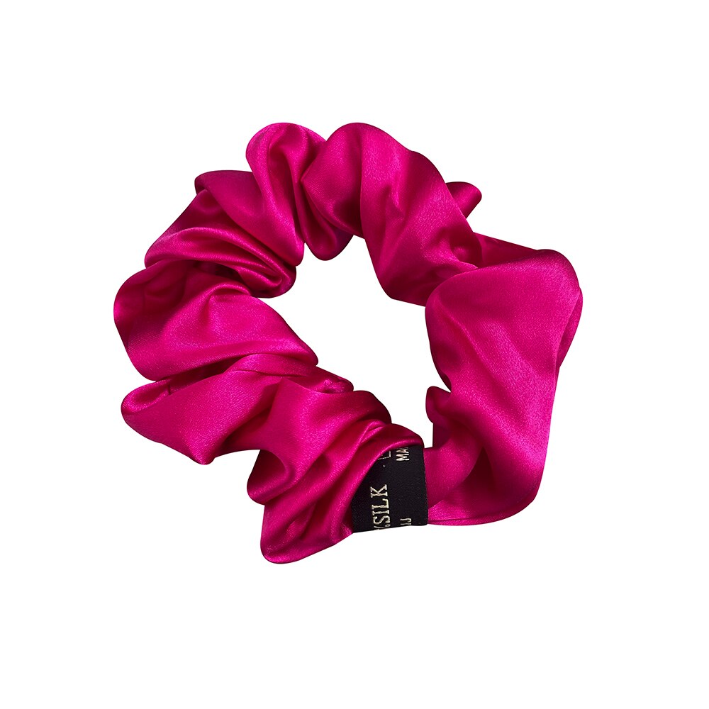 neue 100% Reine Maulbeere die Seide Große Krawatte Haar Seide Einfache Reine Farbe retro Haar Bands Für Frauen Haar Krawatte seil Zubehör Mädchen: Rose verrotten