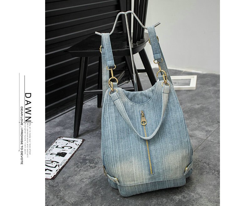 Vrouwen Casual Gewassen Denims Satchel Tas Grote Capaciteit Retro Jeans