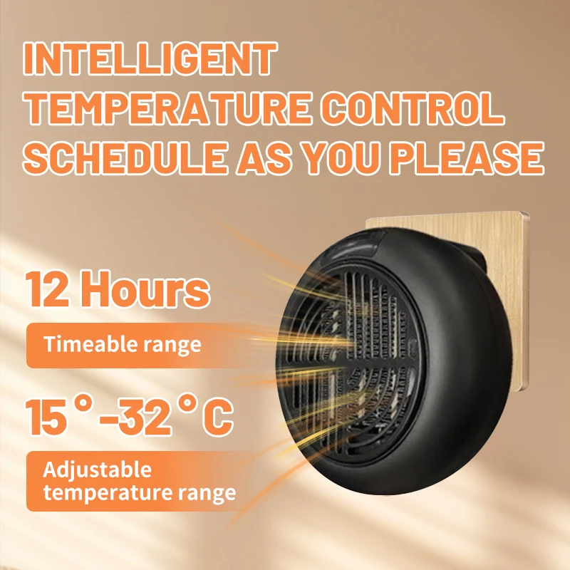 Riscaldatore d'ambiente portatile domestico plug-in riscaldatore d'aria elettrico senza fili 2S riscaldamento rapido ventilatore caldo desktop per il bagno domestico invernale