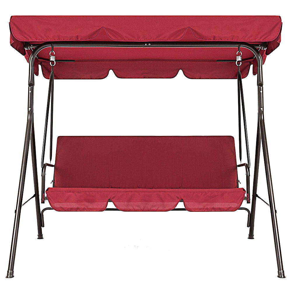 2pcs/set Dustproof Replacement Parts Patio Swing Seat Cover Oxford Cloth Sun Shade Garden Chairs Waterproof Sunproof Universal: Red 249x185x18cm