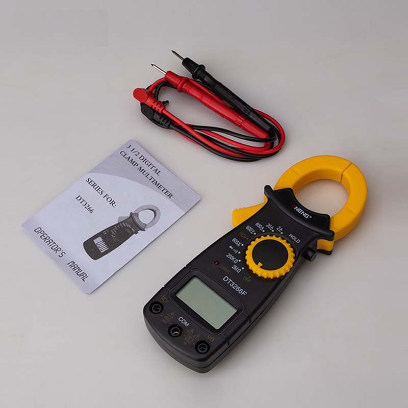 ANENG-Mini multímetro Digital de pinza DT3266F, amperímetro, pinza eléctrica, medidor de resistencia de tensión CA/CC con Zumbador