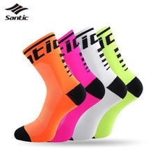 Santic cyclisme chaussettes hommes femmes Anti-transpiration Sports de plein air en cours d'exécution respirant Sport Calcetines vélo vélo Meias SK0016