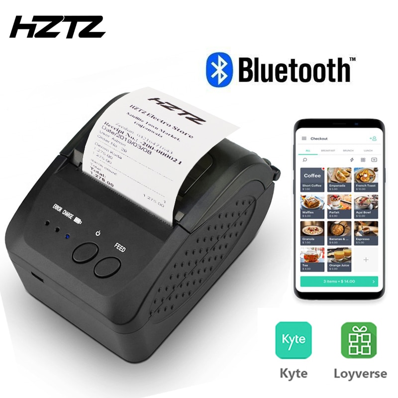 Mini imprimante thermique sans fil portative de billet de reçu de Bluetooth de 58mm pour la Machine de facture de téléphone Portable pour le magasin HZTZ