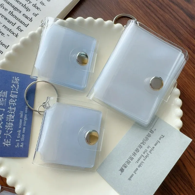Mini llavero de álbum de fotos de 18 páginas, pequeño álbum de fotos instantáneo, colgante de identificación, almacenamiento de fotos, llavero de bolsillo intersticial, memoria de amante