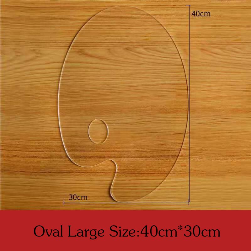 Acrylic Transparent Palette Fine Arts Student Special plexiglass elliptical square flat palette eas: oval40 30