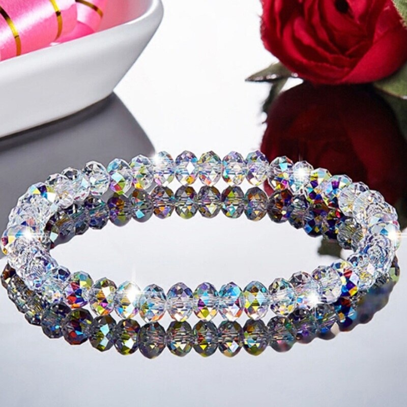 Nueva colorida pulsera con cuentas de cristal para mujeres dulce temperamento pulseras hechas a mano y brazaletes encantos joyería