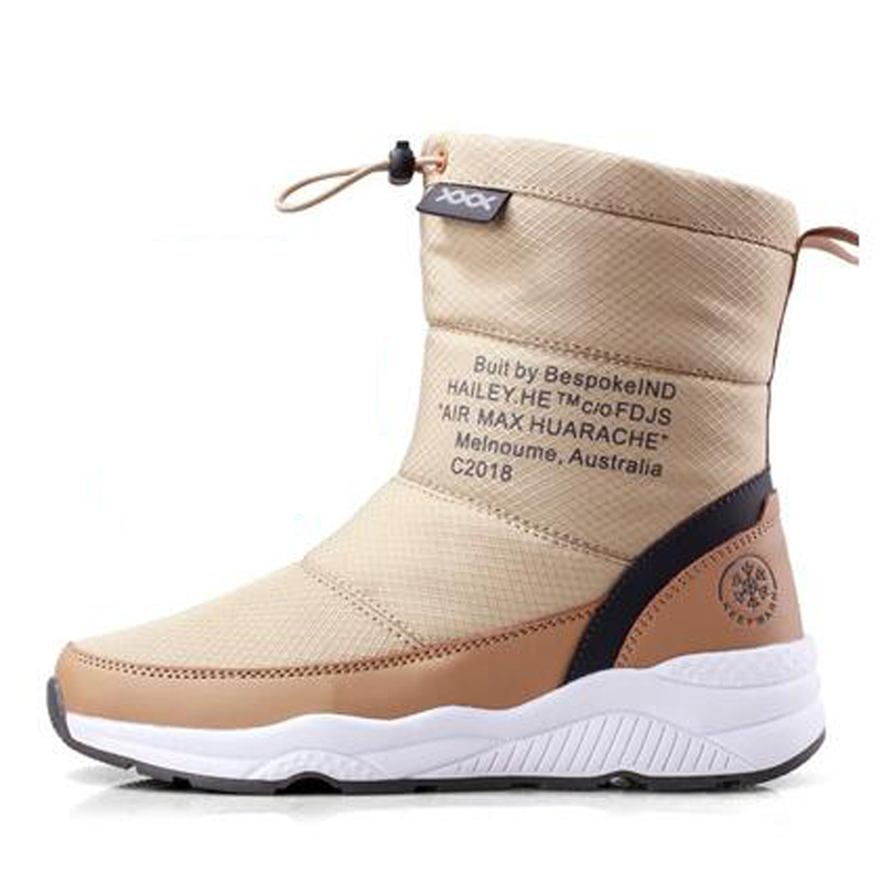 Women winter boots women snow boots platform thick fur warm boots non-slip waterproof winter shoes botas mujer: 1091 Khaki / 39