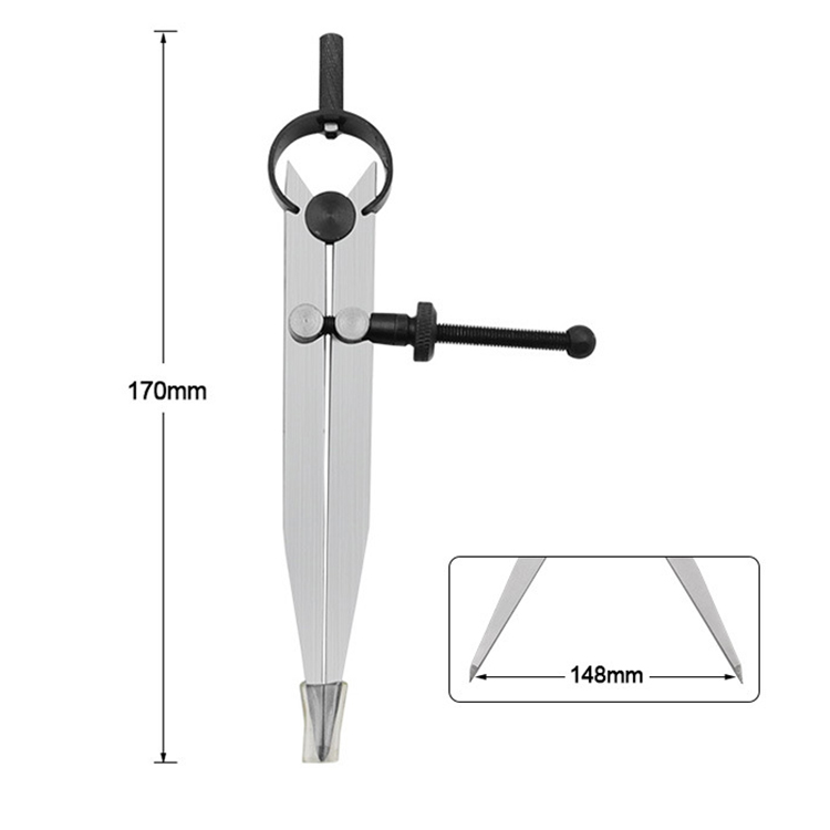 3 Size 100mm 150mm 200mm Inside Divider Compass High Carbon Steel Square Leg Quick Release Spring Divider Caliper Spring Divider: 150mm