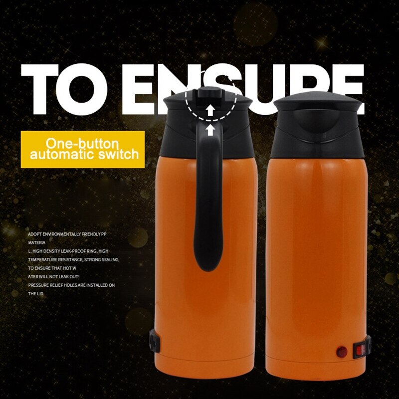 General Car Electric Kettle 12V24V Car Boiling Water Cup Coffee, Soak Milk Tea Stainless Steel Vacuum Flask