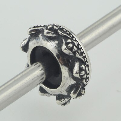 Authentic 925 Sterling Silver Spacer Stopper Heart Flower Bead Charm Fit European Style 3mm Bracelet Jewelry: TBS219-13