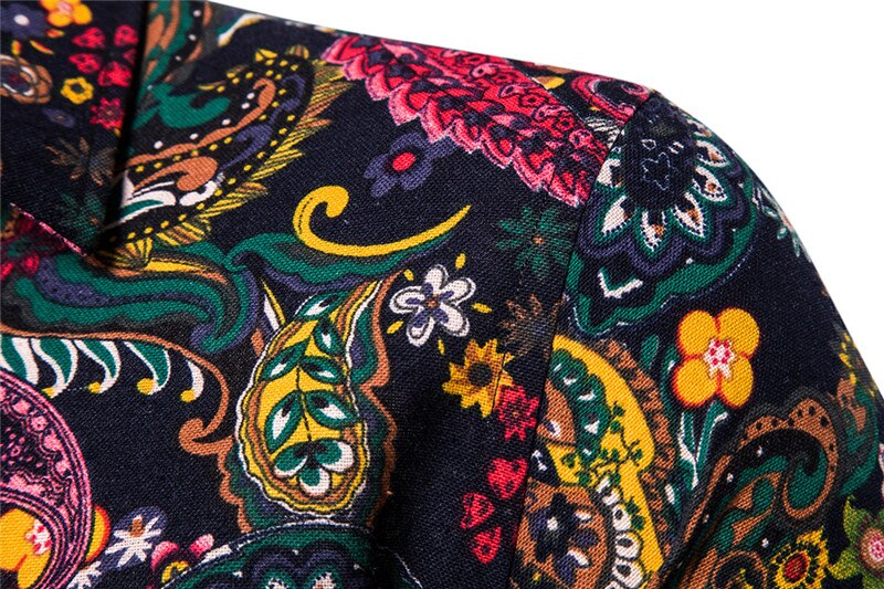 Vintage paisley print skjorte herre camisa masculina brand langærmet herre kjole skjorter slim fit hawaiiansk skjorte chemise homme