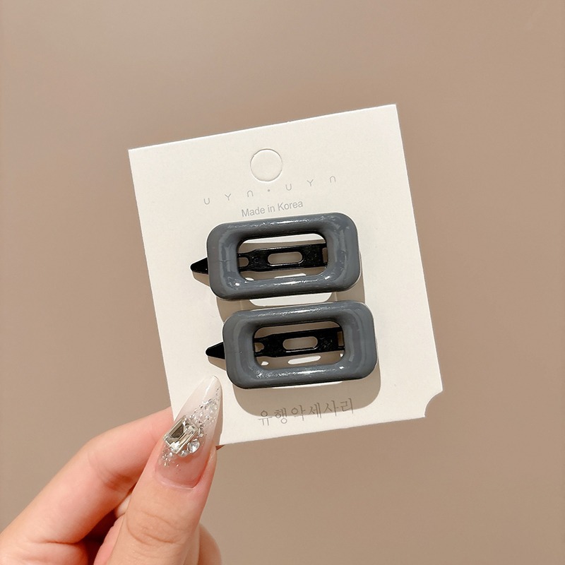 2Pcs Korean Style Hair Clips Simple All Match Light Weight Hairpin Morandi Color Square Hair Barrettes Girl Hair Accessories: SKY BLUE