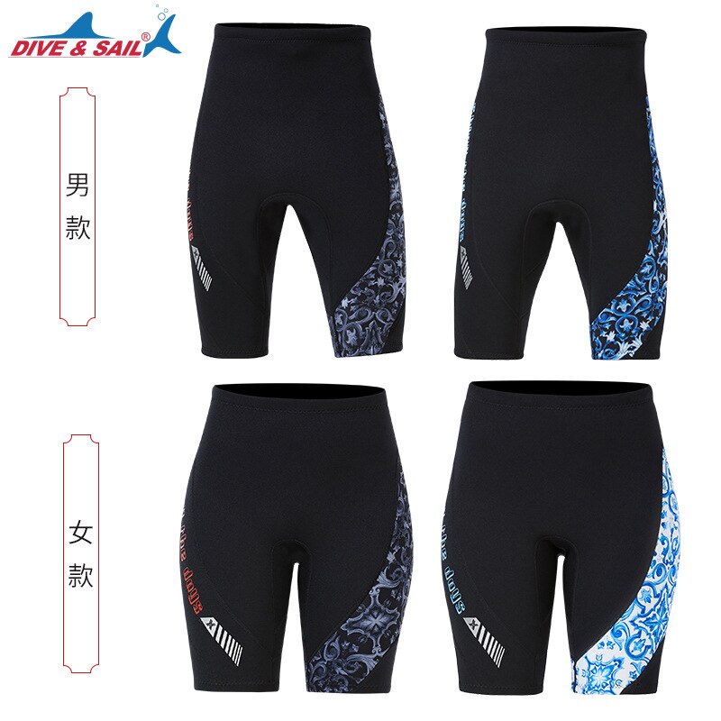 Wetsuits Pants Shorts 1.5mm Neoprene Canoeing Swimming Pants for Men Women Printed Scuba Diving Surfing Snorkeling Bottom