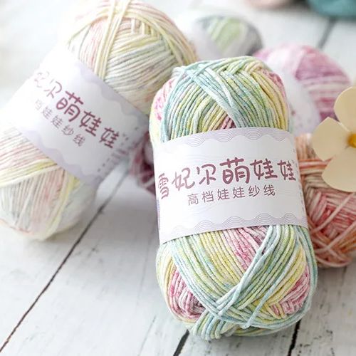 Soft Baby Milk Cotton Yarn for Crochet Knitting 60% Cotton 40 Grams 128 Metres Total DIY Needlework Scarf Sweater Craft