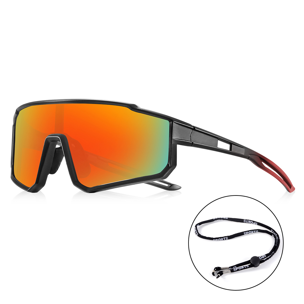 Crixalis polariserade solglasögon för män och kvinnor med rep, cykelsolglasögon, fiskeglasögon,  uv400 st: Röd