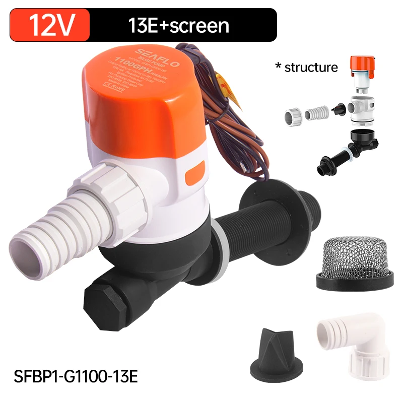 ​ SEAFLO 12V Aerator Live Bait Well Pump, Submersible Marine Cartridge Bilge Pump for Boat, Yacht, Saltwater & Freshwate: YELLOW