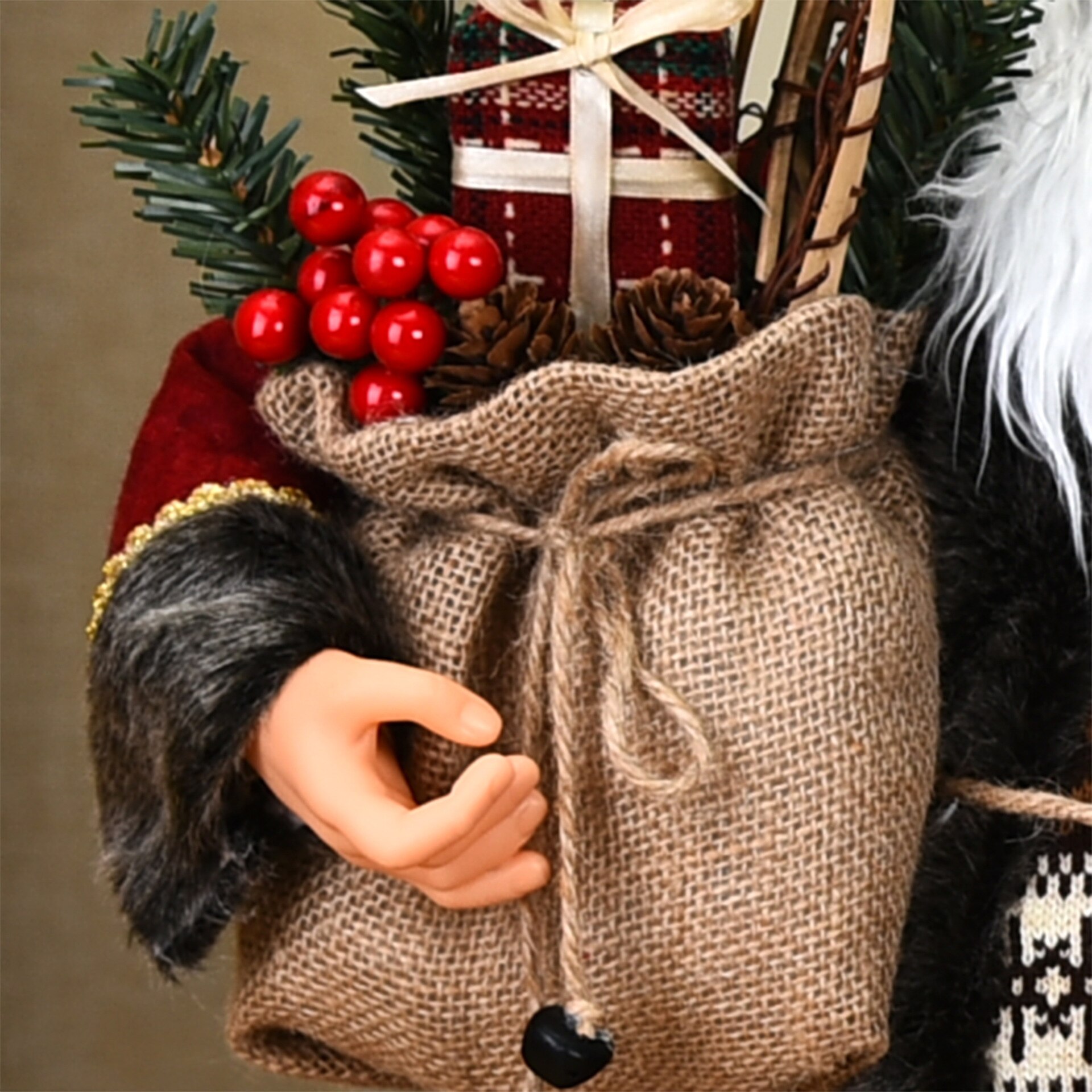 Túnica roja rosa de Papá Noel, muñeco grande de adorno para árbol de Navidad, decoración del hogar, para niños, Feliz Navidad