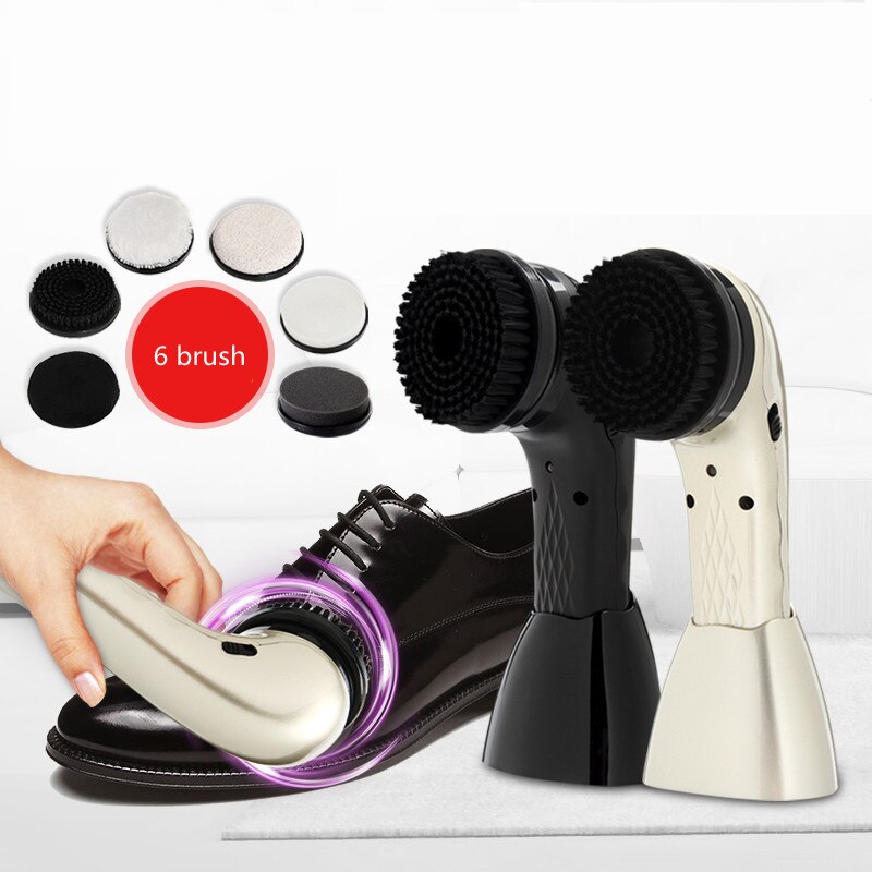 Portable Shoe Polisher Automatic Shoe Polishing Wax Shine Machine with 6 Brush