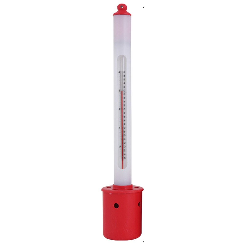 Oppervlaktewaterthermometer aquarium kunststof oppervlaktethermometer roestvrij staal zeewaterkweekthermometer met vloeistof: Rode drank