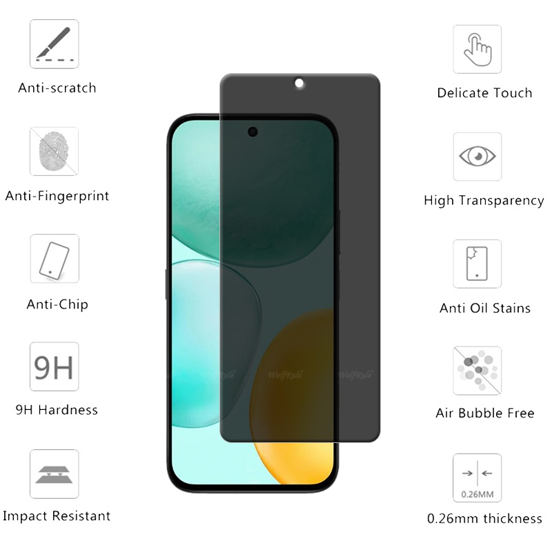 1/2/3/4Pcs For Honor X6C Glass Huawei Honor X6C Tempered Glass 9H HD Protective Privacy Anti-Spy Glue Screen Protector Honor X6C