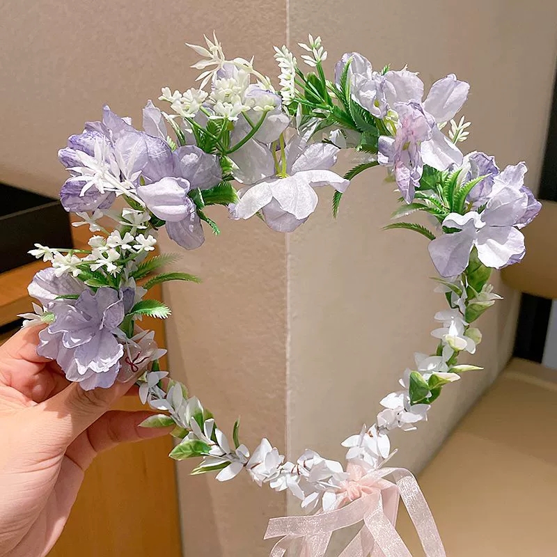 Boho Style Flower Headbands for Women Girls Floral Garland Wreath Tiaras Wedding Crown Hair Accessories Headpieces Jewelry: Antique Copper Plated