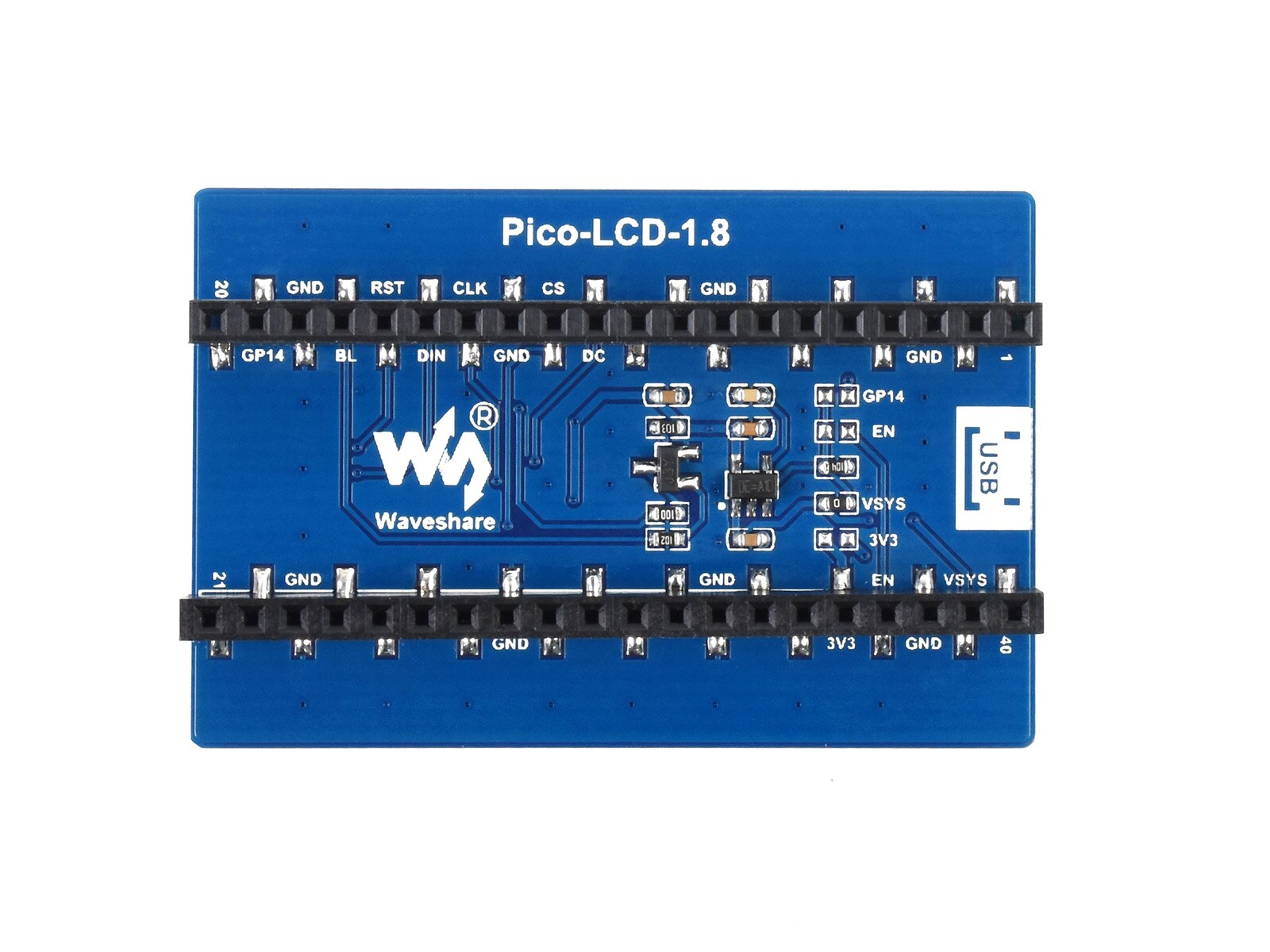 1.8Inch Lcd Display Module Voor Raspberry Pi Pico, 65K Kleuren, 160 × 128, Spi