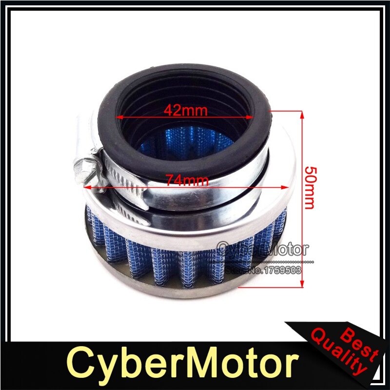 42mm Luchtfilter Clearner Voor Chinese 47cc 49cc Motor Carburateur Pocket Bike Mini Moto Dirt ATV Quad 150cc Gaan kat Buggy Scooter