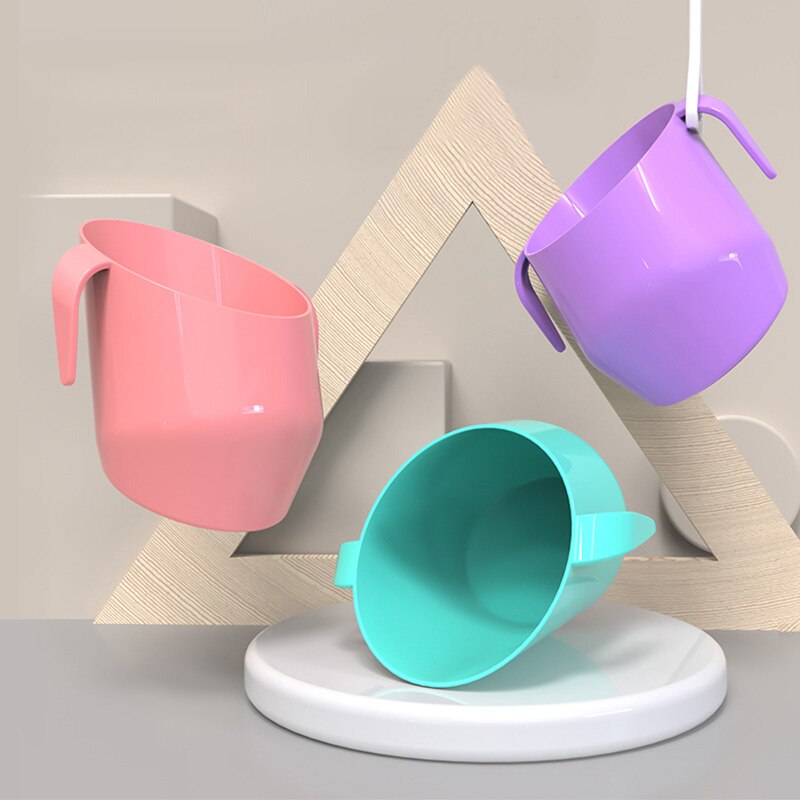 Bevel Baby Cup Training Feeding Cups with Handle Kids Leakproof Mug Water Bottle Plastic Children Drinking Tumblers Drinkware