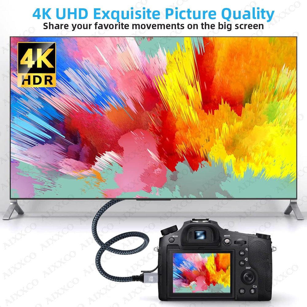 Szybki kabel Mini HDMI kompatybilny z HDMI 2.0 4K 60HZ 1080P 3D do tabletu kamera kamera wyświetlacz adapter kabla