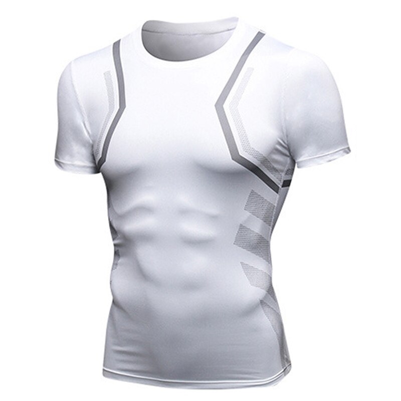 Herre quick dry mma fitness rashguard t-shirt 3d trykte korte ærmer kompression løbetoppe åndbart crossfit gym sportstøj
