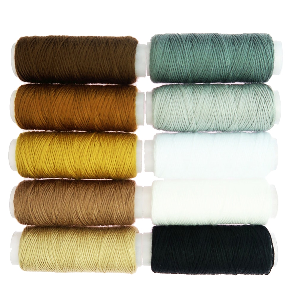 10Pcs THICK Polyester THREAD Cord For Jeans Denim Button Sew Craft Rainbow