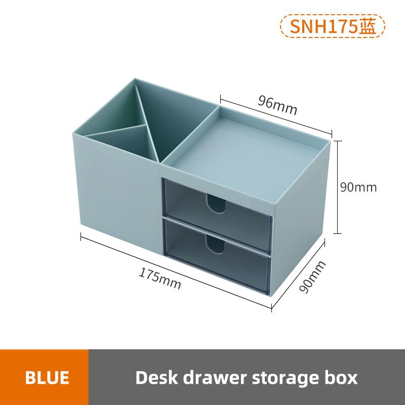 Make-up organizer lades plastic cosmetica opbergdoos sieradencontainer make-up koffer make-up kwasten houder organizers: Blauw