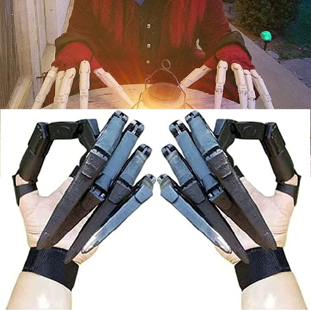 3D Printed Halloween Articulated Fingers Extensions Flexible Joints Movable Wearable Long Fingers Decoration Props Claw Cosplay