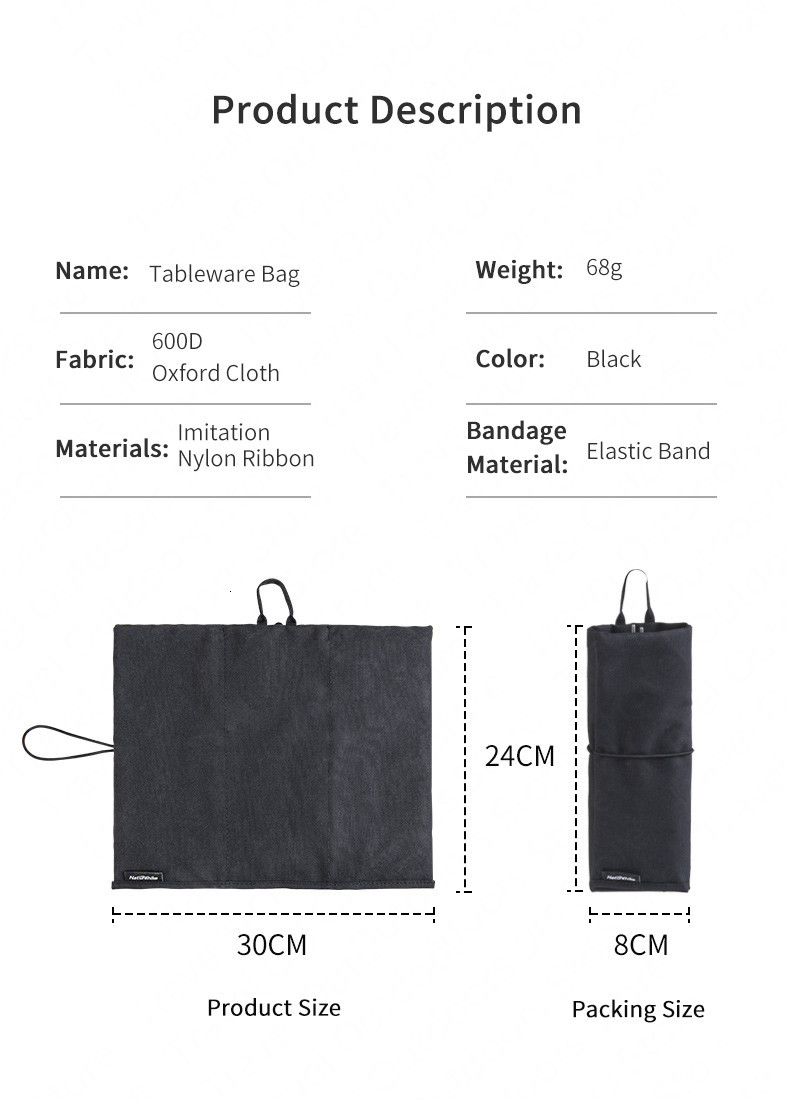Naturehike-vajilla de para palillos, bolsa para cuchara, portátil,
