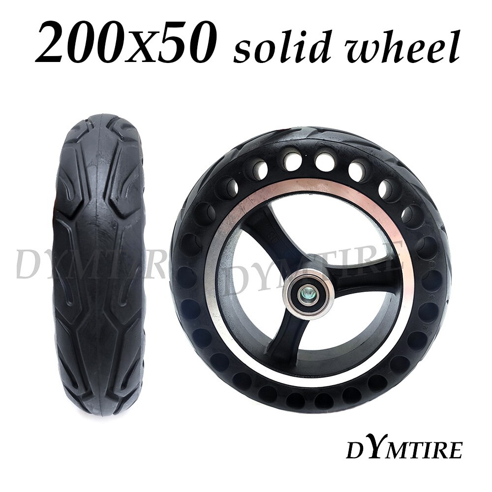 200x50 Wheel Hollow Hole Solid Tire for Mini Electric Scooter Front Wheel 8 Inch Non Pneumatic Stab Proof Tyre Replacement Parts