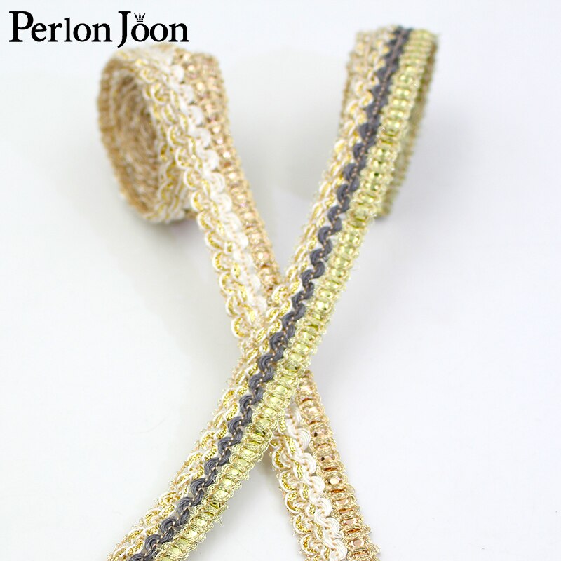 10yards drei farben gold faden gewebt dekorative band home textil spitze rock robe gurtband nähen kleidung zubehör ZD0325